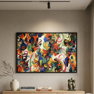 Modern abstract contemporary colorful shapes canvas print