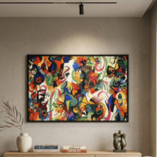 Modern abstract contemporary  colorful shapes canvas print