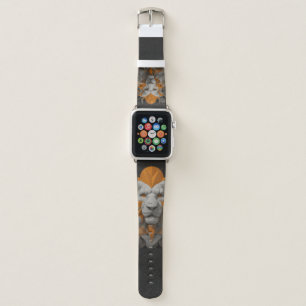 Modern Abstract Contemporary Geometric Lion Face Apple Watch Band