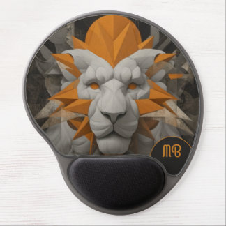 Modern Abstract Contemporary Geometric Lion Face Gel Mouse Pad