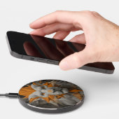 Modern Abstract Contemporary Geometric Lion Face Wireless Charger (Hand)