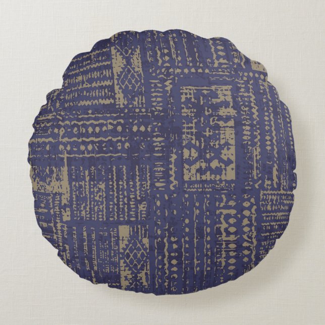 Modern abstract, contemporary surface pattern desi round pillow (Front)