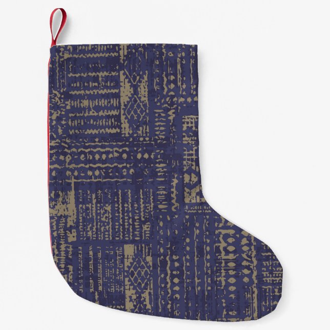 Modern abstract, contemporary surface pattern desi small christmas stocking (Front)