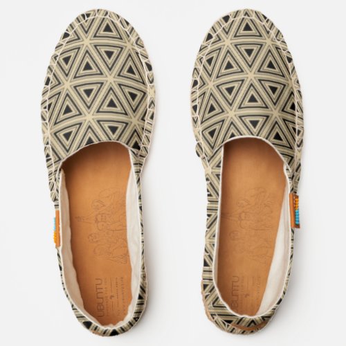  Modern Abstract Cool Geometric Deco Ivory  Black Espadrilles