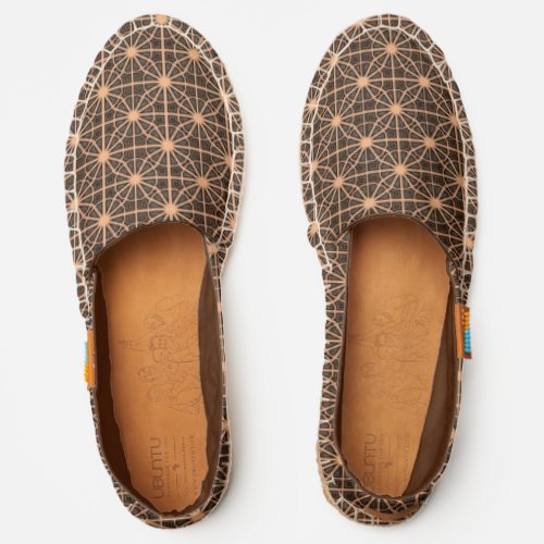 Modern Abstract Cool Sleek Geometric Pattern Brown Espadrilles