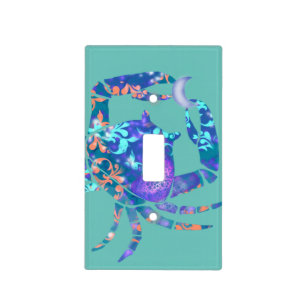 Modern Abstract Crab With Moon Light Switch Cover