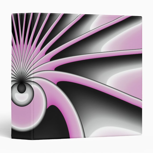 Modern Abstract Crazy Fractal Art Pattern 3 Ring Binder (Front/Spine)