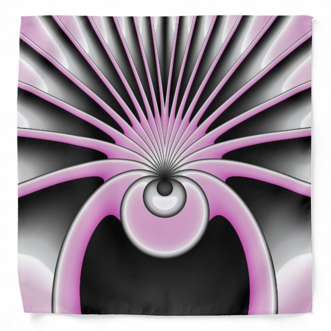 Modern Abstract Crazy Fractal Art Pattern Bandana (Front)