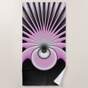 Modern Abstract Crazy Fractal Art Pattern Beach Towel