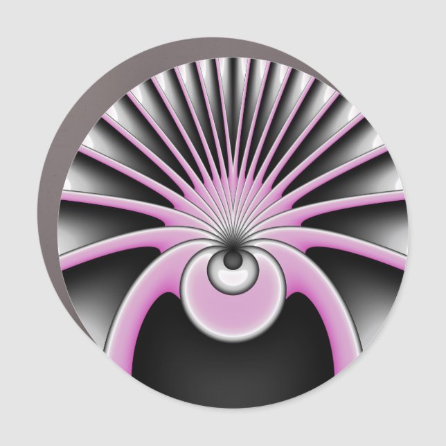 Modern Abstract Crazy Fractal Art Pattern Car Magnet (Front)