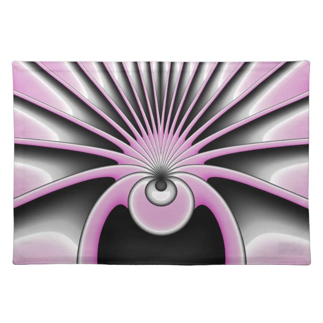 Modern Abstract Crazy Fractal Art Pattern Cloth Placemat (Front)