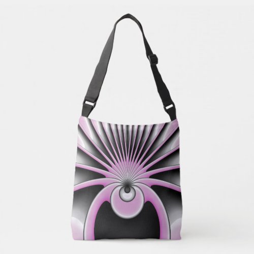 Modern Abstract Crazy Fractal Art Pattern Crossbody Bag