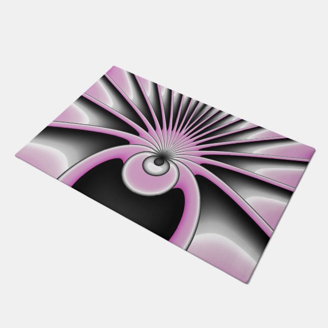 Modern Abstract Crazy Fractal Art Pattern Doormat (Angled)