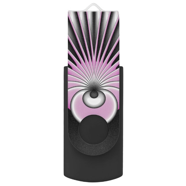 Modern Abstract Crazy Fractal Art Pattern Flash Drive (Front Vertical)
