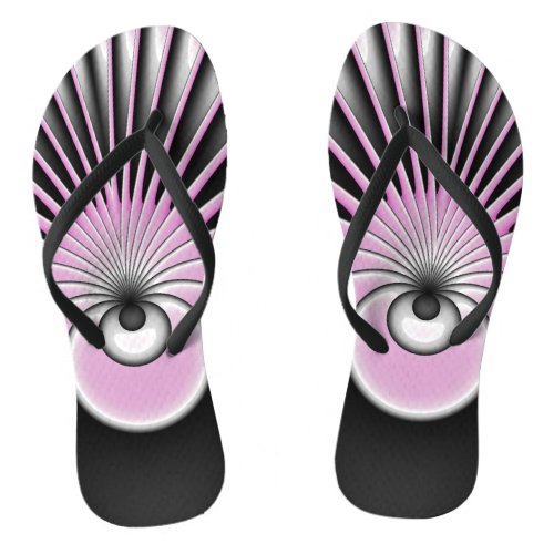 Modern Abstract Crazy Fractal Art Pattern Flip Flops