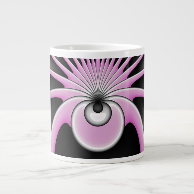 Modern Abstract Crazy Fractal Art Pattern Giant Coffee Mug (Front)