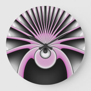 Modern Abstract Crazy Fractal Art Pattern Large Clock
