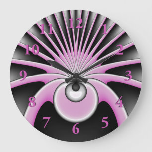 Modern Abstract Crazy Fractal Art Pattern Large Clock