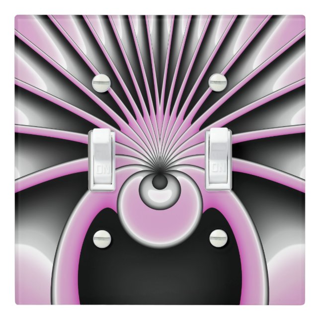 Modern Abstract Crazy Fractal Art Pattern Light Switch Cover (In Situ)