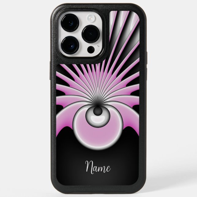 Modern Abstract Crazy Fractal Art Pattern Name Otterbox iPhone Case (Back)