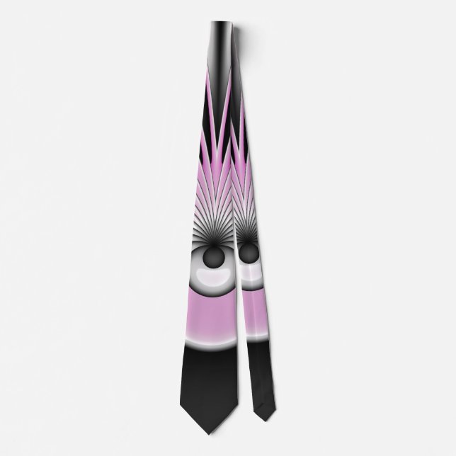 Modern Abstract Crazy Fractal Art Pattern Neck Tie (Front)