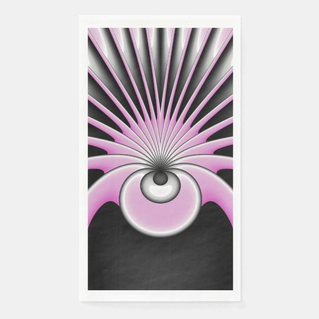 Modern Abstract Crazy Fractal Art Pattern Paper Guest Towels (Front)