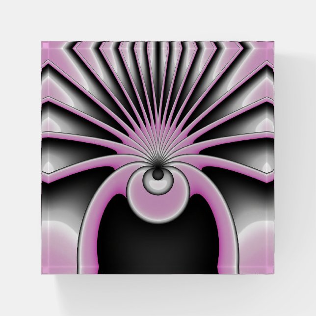 Modern Abstract Crazy Fractal Art Pattern Paperweight (Front)