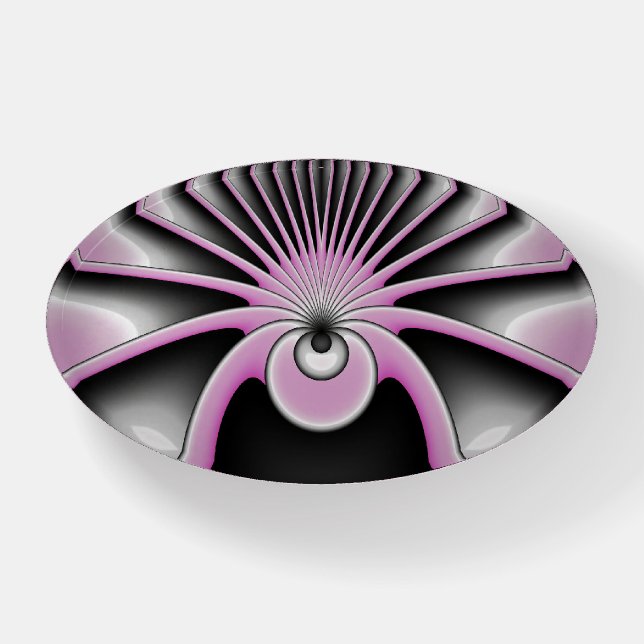 Modern Abstract Crazy Fractal Art Pattern Paperweight (Front)