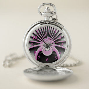 Modern Abstract Crazy Fractal Art Pattern Pocket Watch
