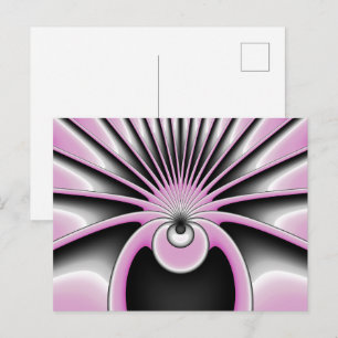 Modern Abstract Crazy Fractal Art Pattern Postcard