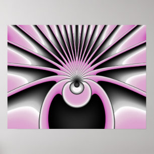 Modern Abstract Crazy Fractal Art Pattern Poster