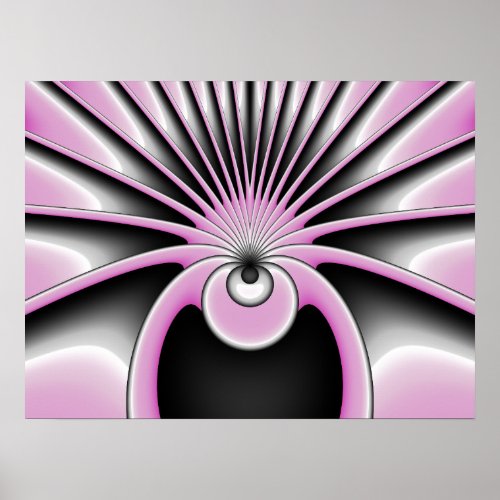 Modern Abstract Crazy Fractal Art Pattern Poster