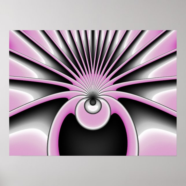 Modern Abstract Crazy Fractal Art Pattern Poster (Front)