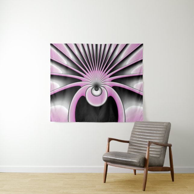 Modern Abstract Crazy Fractal Art Pattern Tapestry (In Situ (Horizontal))