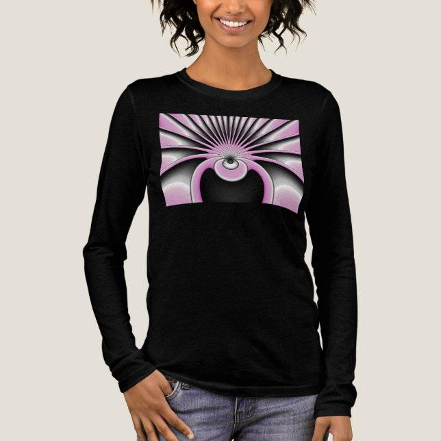 Modern Abstract Crazy Fractal Art Pattern Tri-Blend Shirt (Front)