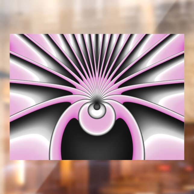 Modern Abstract Crazy Fractal Art Pattern Window Cling (Sheet 2)