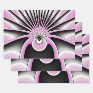 Modern Abstract Crazy Fractal Art Pattern Wrapping Paper Sheets