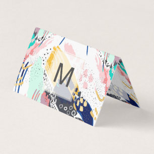 Modern abstract creative brush strokes business card