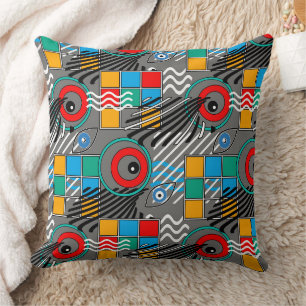 Modern abstract creative multi-colored pattern throw pillow