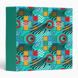 Modern abstract creative multicolored pattern 3 ring binder