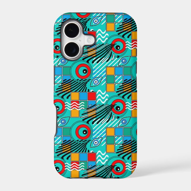 Modern abstract creative multicolored pattern iphone case (Back)