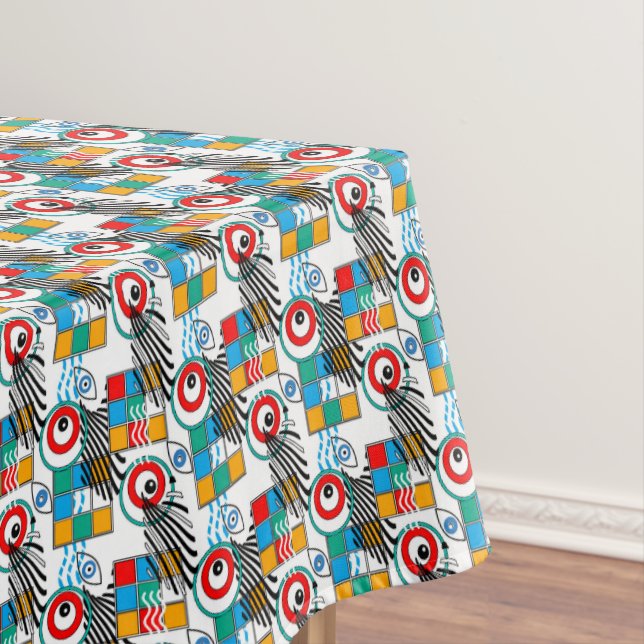 Modern abstract creative multicolored pattern tablecloth (In Situ)