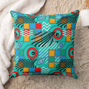 Modern abstract creative multicolored pattern throw pillow