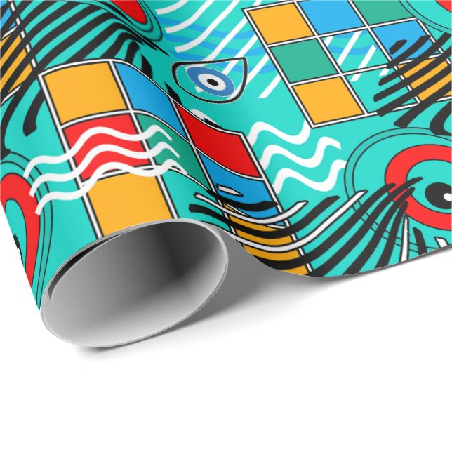 Modern abstract creative multicolored pattern wrapping paper (Roll Corner)