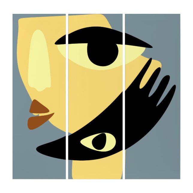 Modern Abstract Cubism Line Art (Front)