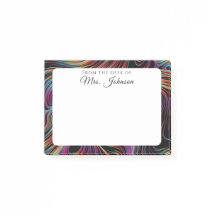 Modern Abstract Curled Rainbow Pattern Teacher