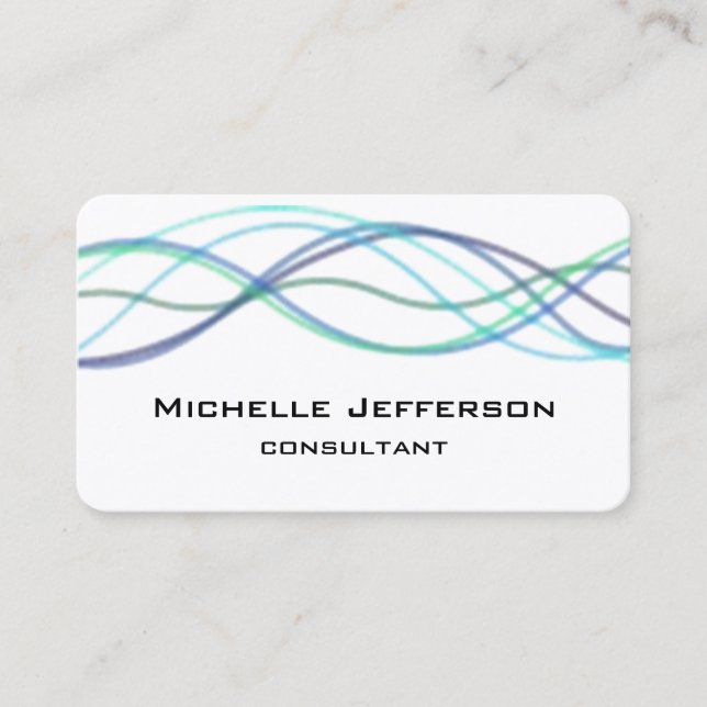 Modern Abstract Curves Modern Style Trendy Business Card (Front)