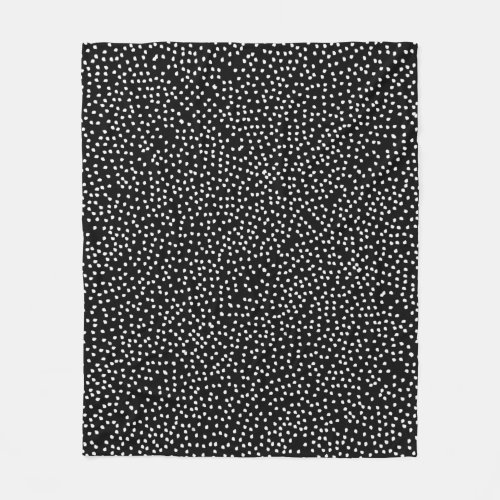 Modern Abstract Cute Polka Dot Black and White Fleece Blanket