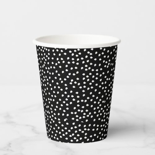 Modern Abstract Cute Polka Dot Black and White Paper Cups