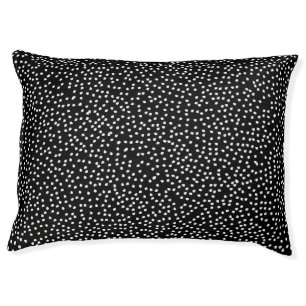 Modern Abstract Cute Polka Dot Black and White Pet Bed
